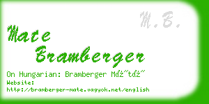 mate bramberger business card